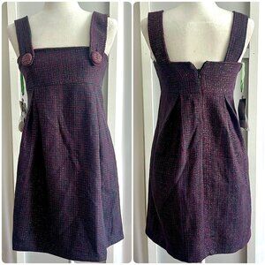 NWT Nuvula for Anthropologie Wool Blend Tweed Button Detail Mini Dress Womens M